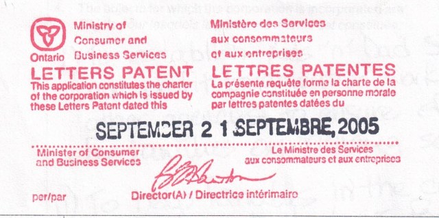 Header of application to patent office